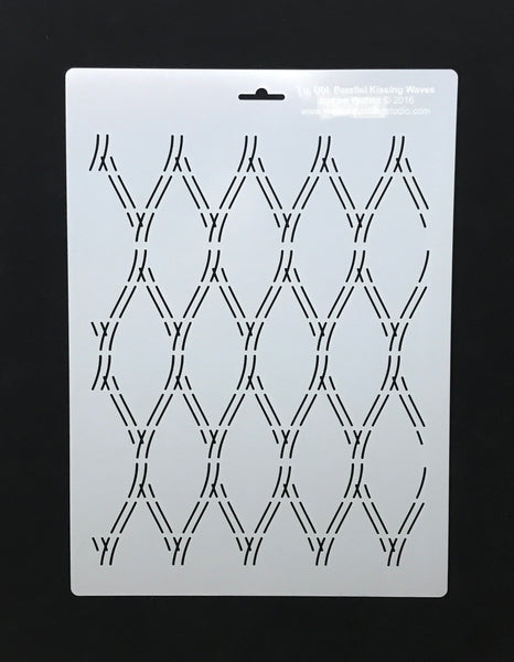 Jessica's 6x2.25" Double Parallel Kissing Waves Stencil